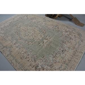 พรมขนาด 6.3x9.8 ฟุต, พรมตุรกีโบราณขนาดใหญ่, พรมขนสัตว์สีเบจ - Product Image 4