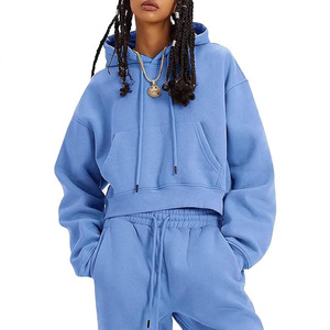 High Quality Custom Women Street Wear Hoodie and <b>Sweatpants</b> <b>Set</b> with Embroidered Logo Two Piece <b>Set</b> - Product Image 3