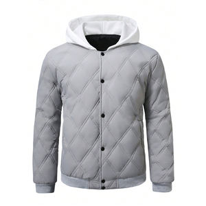 2025 New Arrival <b>Men's</b> Stand Collar Bomber <b>Jacket</b> Waterproof Windproof <b>Lightweight</b> Diamond <b>Padded</b> PUNK STYLE Coat for Wholesale - Product Image 1