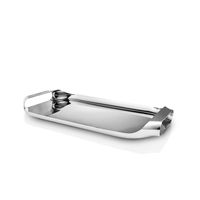 Plateau de service en acier inoxydable de haute qualité avec poli miroir pour les fêtes de ménages haut de gamme à manger élégant