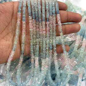 Cuentas Facetadas de Aguamarina y Morganita Naturales de 4mm a 7mm, Alta Calidad, Más de 50 Años de Experiencia en la Fabricación de Joyas - Product Image 4
