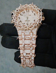 Reloj de Lujo con Diamantes Cultivados en Laboratorio, Estilo Hip Hop, con Incrustaciones de Diamantes, Hecho a Mano, Regalo para Hombres y Mujeres, Reloj Personalizado - Product Image 4