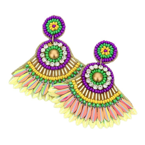 Pendientes con Forma de Semilla, Bordados con Cuentas de Perlas, Joyería Hecha a Mano para Mujeres y Niñas, Excelente Idea de Regalo - Product Image 1