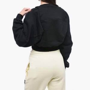 2026 Top corto para mujer sólido Casual poliéster algodón Terry Anti Shrink 300g forrado bordado invierno - Product Image 2