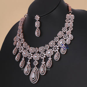 คอลเลกชันใหม่14Kt แวววาวรอบตัดสีโรสโกลด์ห้องปฏิบัติการปลูกเพชรแฟนซีต่างหูสำหรับเจ้าสาวชุดงานแต่งงาน - Product Image 3