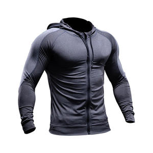 Más elegante hombres algodón Jersey músculos cremallera gimnasio desgaste sudaderas con capucha para la venta hombres elegante ajustado gimnasio ejercicio sudaderas con capucha - Product Image 1