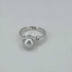 925 Sterling Silver Handmade <b>Dainty</b> Pearl <b>Ring</b> White Freshwater Boho June Birthstone Gift New Collection of Handmade Jewelry - Product Image 4