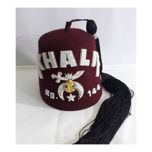 Chapeau Shriner Fez avec lingot et strass avec porte-gland, chapeau Shriner Regalia chapeau Fès couleur bordeaux - Product Image 5