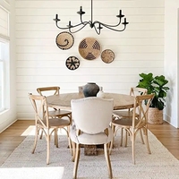 Ensembles 6 pièces tissé à la main paille jonc de mer tentures murales paniers décorations articles pour la décoration intérieure osier produits faits à la main en gros