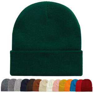 Vente en gros label privé patch personnalisé manchette courte logo personnalisé chapeau en tricot tête de mort casquette pêcheur bonnet - Product Image 2