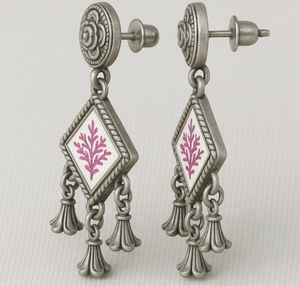 Pendientes de tuerca de diseño Floral de Plata de Ley 925 creativos hechos a mano, joyería fina India Vintage, ajuste de bisel geométrico, regalo de fiesta - Product Image 2