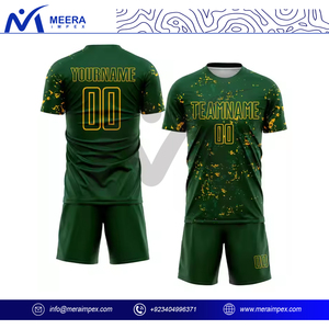 Uniformes de Fútbol Verdes con Estampado por Transferencia Térmica, Venta Caliente 2025, Personalizados, Lisos, de Manga Corta, Transpirables, de Secado Rápido, ODM OEM - Product Image 2
