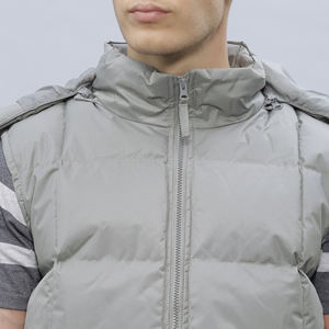 Chaqueta acolchada para hombre con servicio OME personalizada al por mayor, ecológica, impermeable, naranja, manga regular, con capucha y soporte, reversible - Product Image 6