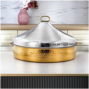 Cazuela árabe con acabado en plata de buena calidad con tapa, cazuela de gran venta, calentador de alimentos y olla caliente para vajilla - Product Image 6