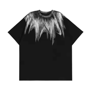 เสื้อยืดผู้ชายผ้าฝ้ายคอตตอนซักได้พิมพ์ลายดิจิตอลกราฟิกโอเวอร์ไซซ์แขนสั้นฮิปฮอปขนาดใหญ่ที่นูรัคใน2025 - Product Image 3