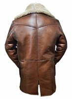 Silo Sports SS-MSLC-04 Herren Brauner Shearling-Ledermantel - Hochwertig 50% Federfüllung Atmungsaktiv Beschichtet für Täglichen Gebrauch