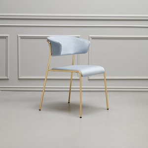 Velvet Upholstered Metal Frame Stackable <b>Dining</b> Armchair - Product Image 4