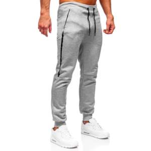 Pantalons de survêtement pour homme personnalisés, taille mi-haute, toile unie, cordon de serrage, ample, logo imprimé, pantalon en toile surdimensionné - Product Image 4