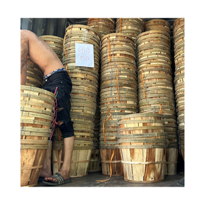 Cesta de almacenamiento de cangrejo de madera sostenible con tapas, cesta de madera de marisco de almacenamiento, cesta de bushel de cangrejo de madera ecológica personalizada - Product Image 3