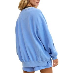 Sweat-shirts amples en tricot pour femmes, hiver, couleur unie, 100% coton, respirant, design asymétrique, col rond, style décontracté chic, long - Product Image 2