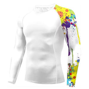 Rashguard de Jiu Jitsu personnalisé 2026, manches longues, MMA, BJJ, compression, logo de surf, prix de gros, hommes - Product Image 1