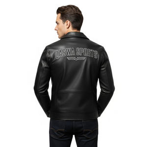 Veste d'extérieur en toile enduite de cuir pour homme de haute qualité Doublure confortable Fermeture éclair durable Conception respirante coupe-vent - Product Image 2