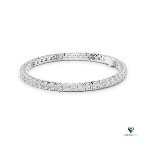 7.008 CT Round Lab Grown Diamond Tennis Bracelet in 14K <b>Solid</b> <b>Gold</b> 3.30mm Round Cut Diamond Bracelet for Women <b>Gold</b> Fine Jewelry - Product Image 4