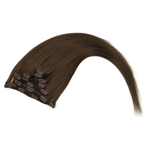 Extensiones de cabello humano K.SWIGS serie de color oscuro, de lujo, premium, con cutícula virgen, 7 piezas, 16 clips, de 12 a 28 pulgadas, lisas, con clip. - Product Image 4