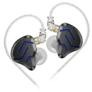 Penyuara telinga olahraga, KZ ZSNPro 2 ZSN PRO 2 Hybrid Drive 1BA + 1DD logam, penyuara telinga, peredam kebisingan