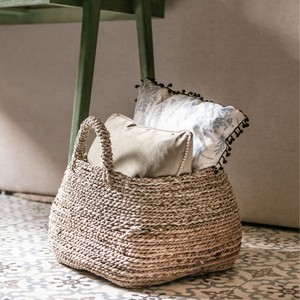 Sea Grass Woven Handmade Storage <b>Basket</b> With Handle Rattan Woven Decorative Stylish Planter <b>Baskets</b> ,<b>Basket</b> For Multipurpose - Product Image 4