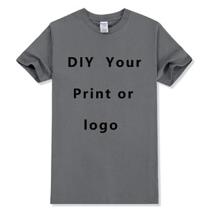 T-shirt en coton uni à manches courtes avec logo personnalisé DIY T-shirt unisexe d'été décontracté Col ras du cou respirant et confortable - Product Image 5