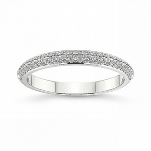 แหวนเพชรแล็บโกรว์แบบครึ่งวง Lush Half Eternity Band น้ำหนัก 0.33 กะรัต ทองคำแท้ 14K สี FG ความสะอาดระดับ VS ประดับเพชร 46 เม็ด ฝังอย่างหรูหรา ให้ประกายระยิบระยับเต็มวง - Product Image 3