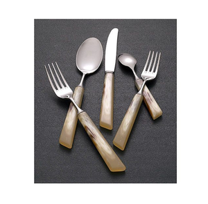 ชุดช้อนแบนสแตนเลสงานประดิษฐ์ทำมือทำสลัดชุดส้อมทำจากเหล็กเคลือบแบบกำหนดเอง - Product Image 5