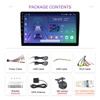 TOP QLED 2din Android 8 Core 360 Caméra Lecteur DVD de Voiture Vidéo Universelle Autoradio Écran Tactile Stéréo Système de Navigation Autoradio