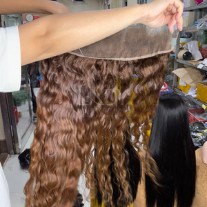 Mèches à texture ondulée de couleur ombrée avec frontal pour la fabrication de perruques à partir d'extensions de cheveux humains vietnamiens - Product Image 4