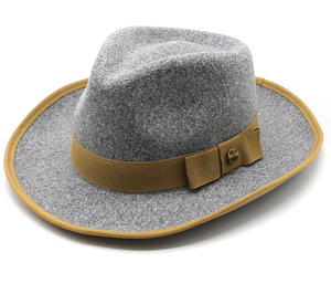 Polyester Fedora Hat for Women and Men Winter Vintage Bulk <b>Wide</b> Brim with Bow Tie <b>Ribbon</b> Party Sports - Product Image 1