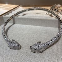 Marque de luxe célèbre tête de léopard conception tour de cou collier gland boucles d'oreilles ensemble de bijoux pour les femmes cadeau de fête