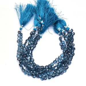 Topacio azul Londres AAA, corazón de 6mm, Briolette, Topacio Azul Natural facetado, piedras preciosas semipreciosas, cuentas de topacio fino genuino para joyería - Product Image 3