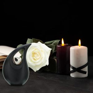 โกศขนาดเล็กสำหรับมนุษย์ทำจากแร่เงินเคลือบด้านสีดำสำหรับตกแต่งโกศขนาดกลางที่ไม่ซ้ำกัน - Product Image 1