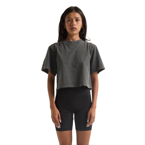 Femmes nouvelle mode haut court pour printemps été confortable Plaid tricoté vêtements mignon court longueur avant Logo imprimé plaine teint - Product Image 1