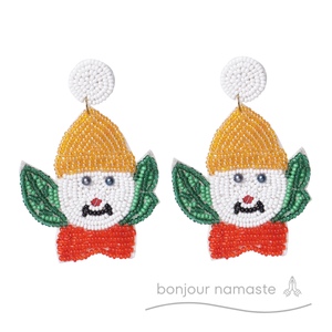 Orecchini di angelo pupazzo di neve fatti a mano | Gioielli artigianali | Regalo di festa per boutique a Toronto, Vancouver, Milano, Parigi e Berlino - Product Image 1
