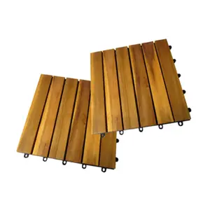 Tuile de terrasse en bambou pour patio extérieur-Plancher en bois durable pour paysage de jardin prêt à exporter