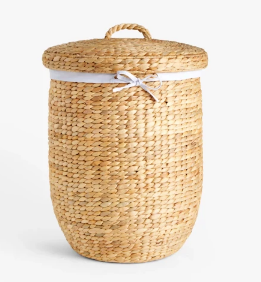 Panier à linge rustique en bambou artisanal et durable, couleur naturelle, pour l'organisation des vêtements et le rangement dans le salon/la penderie - Product Image 4