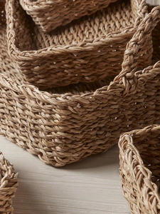 Bandeja de Estilo Bohemio de Pasto Marino, Bandeja Decorativa Ligera Tejida para Accesorios del Hogar y Bandeja de Almacenamiento - Product Image 2