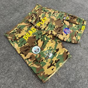 Embroidered Jeans Cargo <b>Shorts</b> for <b>Men</b> Stylish Denim <b>Shorts</b> <b>with</b> Multiple <b>Pockets</b> and Comfortable Fit - Product Image 3