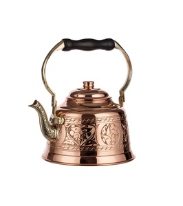 Bouilloire en cuivre artisanale décorative avec structure polie et nostalgique finie à la main, conçue pour les amateurs de vintage - Product Image 4