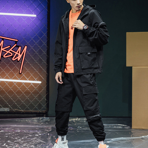 Nouvel ensemble de survêtement décontracté deux pièces pour homme, style cargo, avec logo personnalisé imprimé, qualité supérieure, collection Printemps-Automne 2025 - Product Image 4