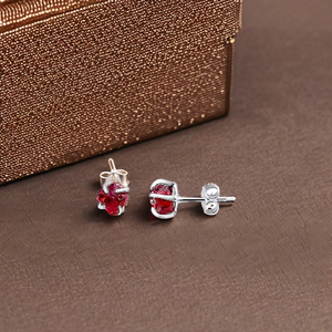 ต่างหูโกเมนแท้5-7มม. ทำด้วยมือต่างหูแบบคลาสสิกชุบเงินและทองสำหรับเป็นของขวัญสำหรับผู้หญิง - Product Image 3