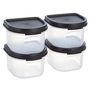 <strong>LOCK</strong> &amp; SAFE <strong>Rectangular</strong> Small Plastic Airtight <strong>Food</strong> Storage <strong>Containers</strong> With Leakproof Lid Transparent (200 ML x 3 Pcs) Red - Product Image 3