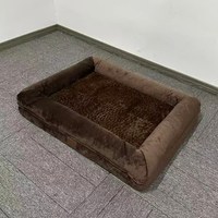 Lit pour chien en mousse orthopédique respirante de qualité supérieure, personnalisé en usine, de luxe, classique, rectangulaire, emballé dans un carton